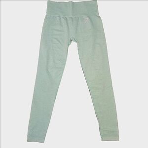 GYMSHARK PASTEL GREEN TEXTURED SWEAT WICKING LEGGINGS XS/S